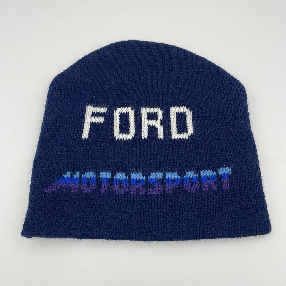 Vintage Ford Motorsport Beanie Hat Cap RARE Made In USA